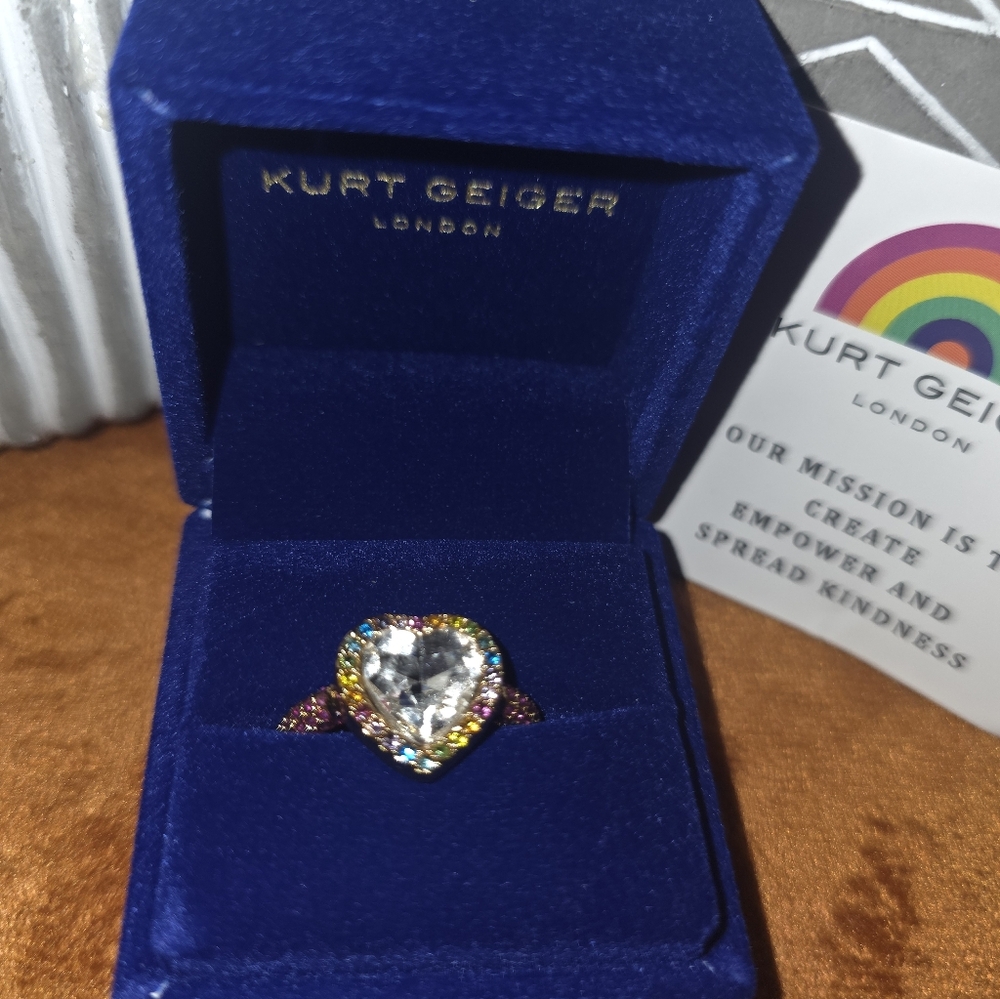 Kurt Geiger Heart Ring with Colorful Stones - Picture 8 of 13